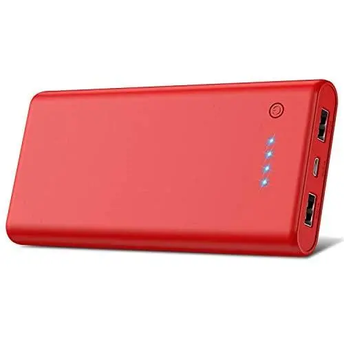 Portable Charger Power Bank【24800mAh】HETP High Capacity External Battery Pack with 4 LED Lights Ultra-Compact High-Speed Recharging Battery Charger for Smart Phone Android Phone Tablet and More - Red Portable Charger Power Bank【24800mAh】HETP High Capacity External Battery Pack with 4 LED Lights Ultra-Compact High-Speed Recharging Battery Charger for Smart Phone Android Phone Tablet and More - Red