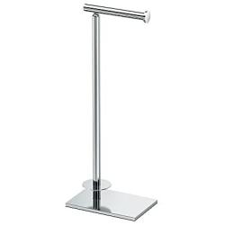 Gatco 1443C Modern Square Base Toilet Paper Holder Stand with Storage, Chrome, 21.13&quotH