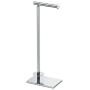 Gatco 1443C Modern Square Base Toilet Paper Holder Stand with Storage, Chrome, 21.13&quotH