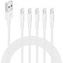 FEEL2NICE 5 Pack 10ft Charger Cord for Long 10 Foot iPhone Charging Cable/Data Sync Fast iPhone USB Charging Cable Cord Compatible with iPhone X Case/8/8 Plus/7/7 Plus/6/6s Plus/5s/5,iPad Case(White)