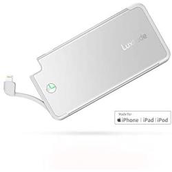 Luxtude PowerEasy Portable Charger for iPhone, 5000mAh Slim Power Bank for iPhone, Portable iPhone Charger with Built in Cable (Apple Certified), Fast Charging Battery Pack for iPhone11/XS/8/7/6/SE