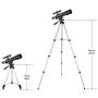 DQQ Refractor Astronomy Telescope for Kids and Beginner Travel Scope with Tripod and Backpack Black 50mm,3X Barlow Lens