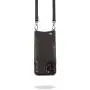 Bandolier Emma Crossbody Phone Case and Wallet - Black Leather with Silver Detail - Compatible with iPhone SE / 8, 7, 6 Only