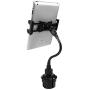 Macally 2 in 1 Phone & Tablet Car Mount for Cup Holder - Adjustable 12” Flexible Gooseneck and 360° Rotating Base - Phone, Tablet, iPad Holder for Car - Fits Devices up to 8” Wide and Most Vehicles