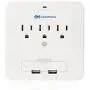 Cable Matters 3-Outlet Wall Mount Surge Protector with USB Charging and Slide-Out Smartphone Holders