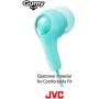 BLACK GUMY In ear earbuds with stay fit ear tips and MIC.  Wired 3.3ft colored cord cable with headphone jack.  Small, medium, and large ear tip earpieces included.  JVC GUMY HAFX7MB