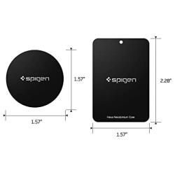 Spigen Kuel MP4-P Metal Plates for Magnetic Car Mount Phone Holder QNMP Compatible (4 Pack - 2 Round, 2 Rectangle) - Black