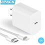 USB C Charger, 18W PD Charger Fast Wall Charger with 5ft USB C to Lightning Cable, USB C Wall Charger Compatible with iPhone 11 Xs Max XR X 8 Plus iPad Pro,Galaxy S10/S9/S8,Note 9/8, Pixel 4/3/2/XL