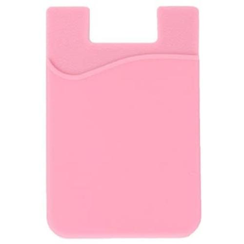 ARKTEK Phone Wallet, Stick On Sleeve Cell Phone Case Adhesive Silicone Credit Card Holder(Pink)