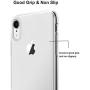 Unov Case Clear with Design Slim Protective Soft TPU Bumper Embossed Pattern [Support Wireless Charging] Cover for iPhone XR 6.1 Inch(Crystal Clear)
