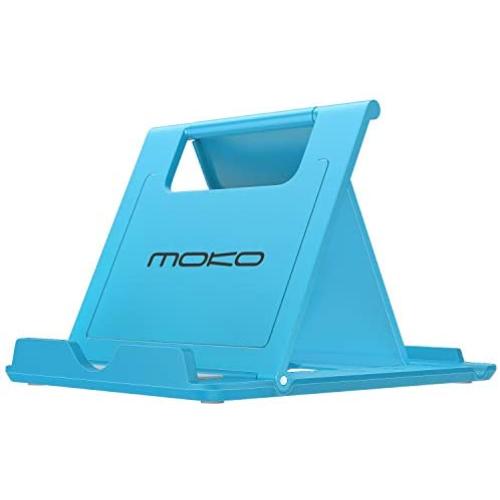 MoKo Phone/Tablet Stand, Foldable Desktop Holder Fit with iPhone 11 Pro Max/11 Pro/11, iPhone Xs/Xs Max/Xr/X, iPhone SE 2020, iPad Pro 11 2020/10.2/Air 3/Mini 5, Galaxy S20 6.2", Blue