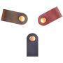 ZE Handmade Genuine Leather Button Closure Cable Organizer for USB Cables,Mobile Phone Charge Wires,Laptop Cords,Earbuds/Earphones Wires Set of 3