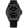 Tommy Hilfiger Mens Stainless Steel Quartz Watch with Leather Strap, Black, 20 (Model: 1791715)