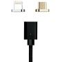 NetDot Gen3 USB2.0 Magnetic Charging & Data Transfer Cable with 1 iOS Connector and 1 Micro-USB Connector Compatible with Both Android Smartphone and iPhone - 5 Feet/2 Pack Black