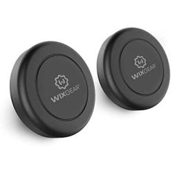 WixGear Universal Flat Stick On (2 Pack) Dashboard Magnetic Car Mount Holder for Cell Phones and Mini Tablets with Fast Swift-Snap Technology - Extra Slim