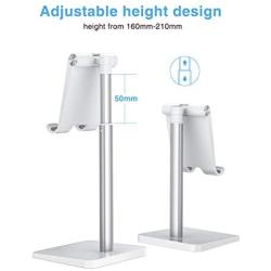 Cell Phone Stand, OMOTON Adjustable Angle Height Desk Phone Dock Holder for iPhone SE 2/11 / 11 Pro/XS Max/XR, Samsung Galaxy S20 / S10 / S9 / S8 and Other Phones (3.5-7.0-Inch),Silver