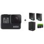 GoPro HERO7 Black Bundle Waterproof Digital Action Camera with Touch Screen (H7 Black + 2 Total Batteries + 64GB SD + Dual Battery Charger)