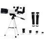 FMG 70mm Refractor Telescope for Kids & Beginners with Tripod, Moon Mirror & Finder Scope with 3 Magnification eyepieces, Barlow lens, Erecting eyepiece