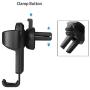 Ebow Air Vent Phone Holder Gravity Reaction Car Mobile Phone Holder Clip Type Air Vent Monut for All GPS Smart Phone (Black)
