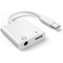 USB C to 3.5mm Jack Headphone Aux Audio Adapter Type C Charger Dongle Converter USBC Earphone Adaptor for Google Pixel 4 4XL 3 3XL 2 2XL, Samsung Note 10/S20, iPad Pro 2020 2019 2018 and More- White