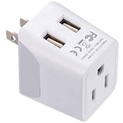 Ceptics Japan, Philippines Travel Adapter Plug with Dual USB - Usa Input - Type A - Ultra Compact (CTU-6) - Perfect for Cell Phones, Laptops, Camera Chargers