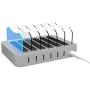 Hercules Tuff Charging Station for Multiple Devices - 6 Short Mixed Cables Included for Cell Phones, Smart Phones, Tablets, and Other Electronics - Multi Charger Organizer Docking Station