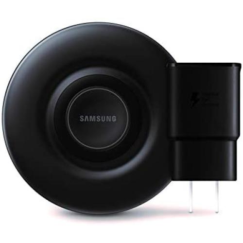 Samsung Qi Certified Fast Charge Wireless Charger Pad (2019 Edition) with Cooling Fan for Galaxy Phones, Watches and Apple Iphone Devices - US Version
