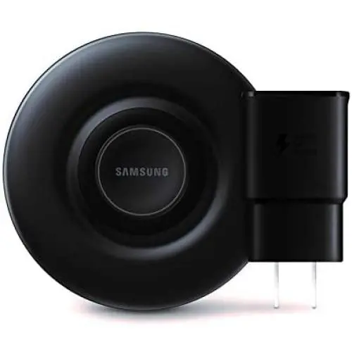 Samsung Qi Certified Fast Charge Wireless Charger Pad (2019 Edition) with Cooling Fan for Galaxy Phones, Watches and Apple Iphone Devices - US Version
