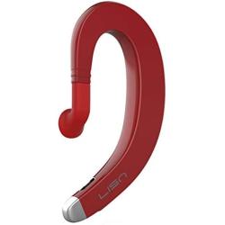 Ear-Hook Bluetooth Headphone,Wireless Non Ear Plug Single Ear Bluetooth Headset with Mic,Painless Wearing Bluetooth Earpiece 8-10 Hrs Playtime for Cell Phone(Red)