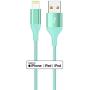 iPhone Charger Lightning Cable 4Pack 4Color Apple MFi Certified Nylon Braided Long Fast USB Cord Compatible for iPhone 11Pro MAX Xs XR X 8 7 6S 6 Plus SE 5S 5C (Blue Green+Red Purple)