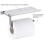 Rainbow-Lee Toilet Paper Holder, Anti-Rust Stainless Steel Toilet Roll Bar with Mobile Phone Holder Stand Shelf, Wall Mounted Tissue Holder for Bathroom