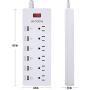 Surge Protector Power Strip,6 Outlets&6 USB Charging Ports, USB Extension Cord,6ft UL Cord, 1625W/13A 125V for Home & Office Appliances, Smartphones, Tablets,Laptop…