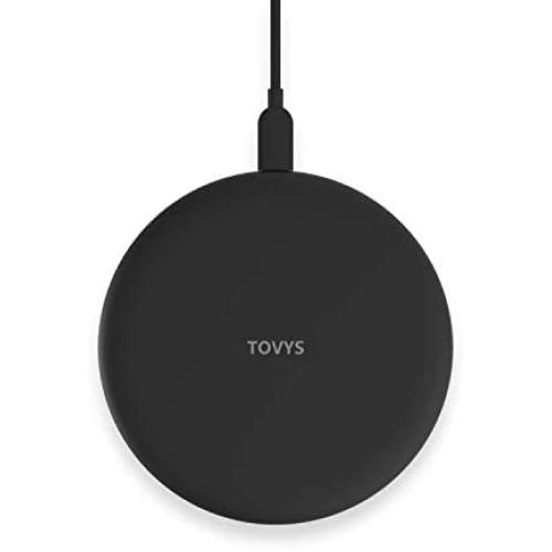 TOVYS Wireless Charger, Qi 10W Fast Wireless Charging pad, for iPhone 11/11 Pro / 11 Pro Max/XS MAX/XR/XS/X / 8, for Galaxy Note 10 / S10 / S9 / S8, AirPods Pro (No AC Adapter) (Black)