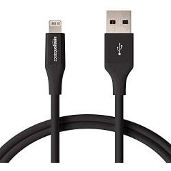 AmazonBasics Lightning to USB A Cable, Advanced Collection, MFi Certified Apple iPhone Charger, Black, 3 Foot