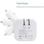 USB Wall Car Charger Compact,BOLWEO 2.1A 2-in-1 Dual Port USB Car Travel Charger and Home Wall Adapter with Foldable Plug Compatible with Smartphones,Kindle,iPad and More(White)