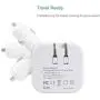 USB Wall Car Charger Compact,BOLWEO 2.1A 2-in-1 Dual Port USB Car Travel Charger and Home Wall Adapter with Foldable Plug Compatible with Smartphones,Kindle,iPad and More(White)