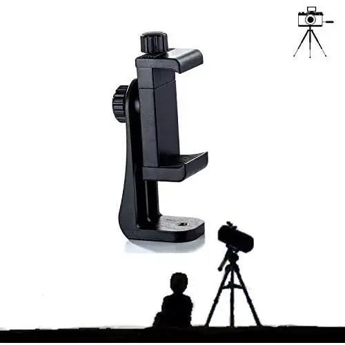 ORIbox Phone Tripod Stand Adapter Cell Phone Holder Mount Adapter, Fits iPhone, Samsung, and All Phones, Rotates Vertical and Horizontal, Adjustable Clamp ORIbox Phone Tripod Stand Adapter Cell Phone Holder Mount Adapter, Fits iPhone, Samsung, and All Phones, Rotates Vertical and Horizontal, Adjustable Clamp