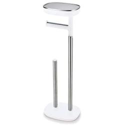 Joseph Joseph 70518 EasyStore Butler Toilet Paper Holder Stand and Spare Roll Storage with Shelf and Drawer, Stainless Steel