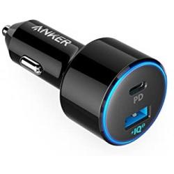 USB C Car Charger, Anker 49.5W PowerDrive Speed+ 2 Car Adapter with One 30W PD Port for MacBook Pro/Air 2018, iPad Pro, iPhone XS/Max/XR/X/8, S10/S9, and One 19.5W Fast Charge Port for S8 and More