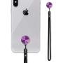 MOXYO - Zigi Band - Universal Cell Phone Lanyard and Wrist Strap, Works with All Smartphones and Tablets Including iPhone and Galaxy & Most Cases (Purple Anodized w/Blk Lanyard)