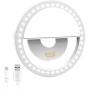 [New 2020] Clip on Selfie Ring Light for iPhone & Android [Rechargeable Battery] with LED Light for Smart Phone Camera Round Shape, White