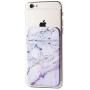 2Pack Marble Adhesive Phone Pocket,Cell Phone Stick On Card Wallet Sleeve,Credit Cards/ID Card Holder(Double Secure) with 3M Sticker for Back of iPhone,Android and All Smartphones-Purple