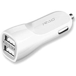 iRAG Car Charger 3.1 AMP 2-Port USB Adapter Compatible for iPhone 11(Pro,Max) XS XR X 8 8 Plus 7 6 6S Samsung Galaxy S10 Plus S10E S9 S8 S7 Note 10 9 8 Moto LG