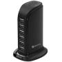 6-Port USB Wall Charger Desktop Charging Station Quick Charge 2.1,Compatible with Compatible for Phones,Tablets Smartphones and More(Black)