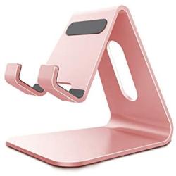 CreaDream Cell Phone Stand, Cradle, Holder,Aluminum Desktop Stand Compatible with Switch, All Smart Phone, iPhone 11 Pro Xs Max Xr X Se 8 7 6 6s Plus SE 5 5s-Rose Gold