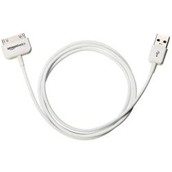 AmazonBasics Apple Certified 30-Pin to USB Cable for Apple iPhone 4, iPod, and iPad 3rd Generation, 3.2 Foot, White