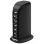 Quick Charge 3.0 USB Wall Charger 6 Ports Desktop QC 3.0 USB Hub Charging Station Travel Charger Fast Charging Compatible with Phones,Tablets Smartphones and More(Black)