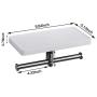 CRO DECOR Double Roll Toilet Paper Holder with Shelf, Bathroom Tissue Paper Roll Holder with Mobile Phone Storage 2 Rolls, White