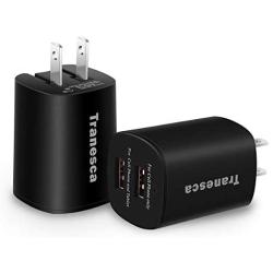 Tranesca Dual USB Wall Chargers for iPhone Xs/Xs Max,iPhone XR/8/7/6S/6S Plus/6 Plus/6, Samsung Galaxy S7/S6/S5 Edge, LG, HTC, Moto, Kindle and More-2 Pack Black