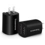 Tranesca Dual USB Wall Chargers for iPhone Xs/Xs Max,iPhone XR/8/7/6S/6S Plus/6 Plus/6, Samsung Galaxy S7/S6/S5 Edge, LG, HTC, Moto, Kindle and More-2 Pack Black